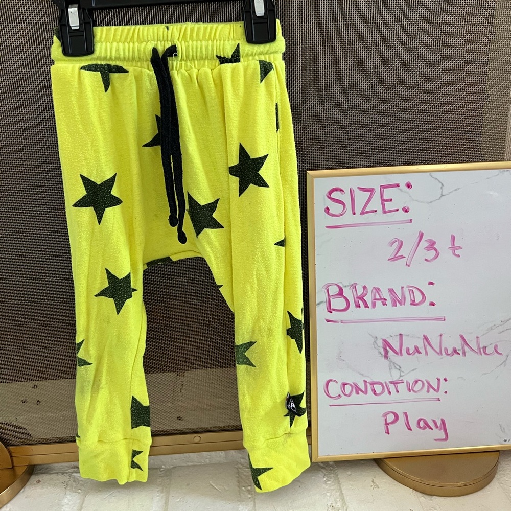 Nununu neon yellow star harem jogger sweat pant
